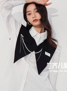 春夏百搭减龄尖领假领披肩领女