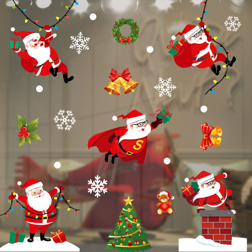 圣诞节饰品场景布置橱窗装饰玻璃门窗贴画儿童幼儿园礼品静电贴纸 - 图2
