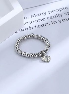 Hand-woven love beaded ring Fashion Women Men Round Ball