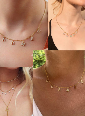 Custom Personalized Name Necklace for Women, Initial Letter