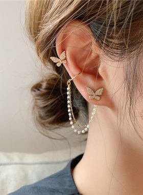 2023 Asymmetrical Rhinestone Butterfly Earrings For Women