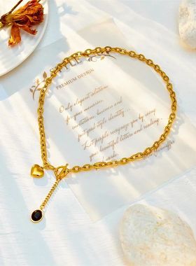 Fashion Hollow Heart Charm Clavicle Chain Necklace For