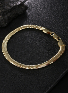 925 sterling Silver 18K gold 6MM soft snake bone Chain