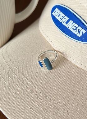 100% Solid 925 Sterling Silver Blue Stone Rings For Women