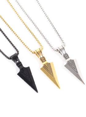 New Classic Arrow Pendant Necklace Men Fashion Stainless Ste