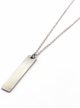 2023 Fashion New Black Rectangle Pendant Necklace Men Trendy