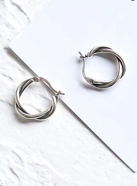 Avenneth Twist-shape Thick Line Hoop Earrings For Women