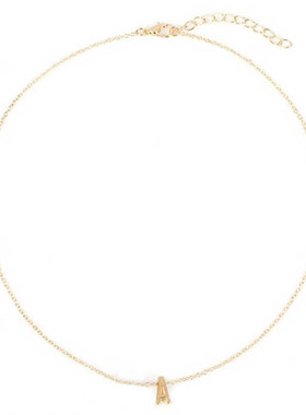 Ins Fashion Tiny Initial Necklace Gold Silver Color Cut