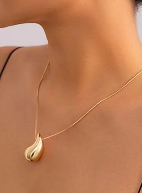 Vintage Gold Color Plated Chunky Dome Drop Necklaces for