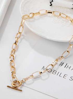 IPARAM Thick Chain Toggle Clasp Necklaces Mixed Linked