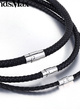 Classic Men's Women's Leather Choker Necklace Black Brown