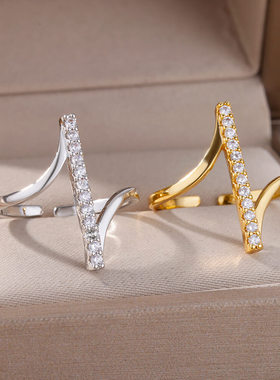 Exquisite Stainless Steel Gold Color Rings for Women