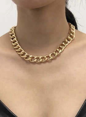 2023 Fashion Big Necklace for Women Twist Gold Color Silver