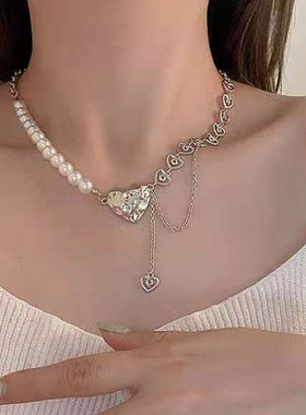 Hollow Love Heart Shaped Pendant Necklace OT Multi layered C