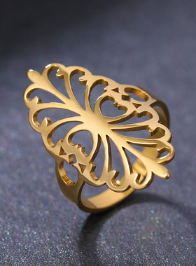 Stainless Steel Rings Elegant Vintage Bohemian Luxury Gold