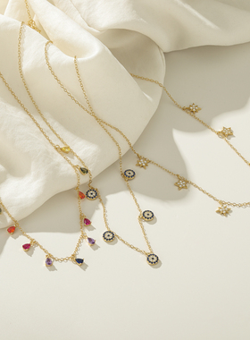 2024 Stars Moon Real Sterling Silver Necklace For Women