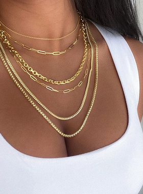 New Boho Vintage Thick Chains Multilevel Sun Pendant