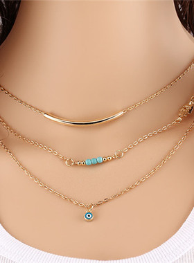 Hot Fashion Gold Color Multilayer Coin Tassels Lariat Bar Ne
