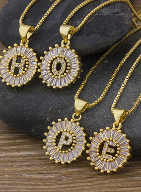 2023 Hot Sale Women Girls Initial Letter Necklace 26