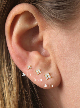 New Dainty Small Flower Stud Earrings Women Fashion