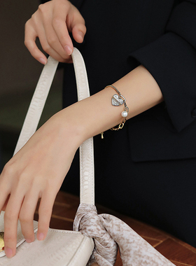 Trendy Design 14K Real Gold Love Heart Shaped Pearl Pendant