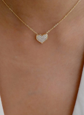 New Trendy Multilayer Chain Necklace Shiny Heart Round