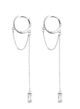 Prevent Allergy 925 Sterling Silver Tassel Chain Crystal