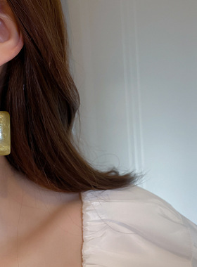 Fashion Acrylic Handbag Geometric Ear Buckle Earring Europe