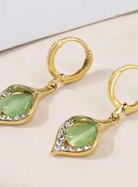 Fashion Angel Eye Earrings Gold Color Plated Rhinestones