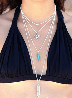 Tenande Vintage Bohemian Sequins Dove Infinity Leaves Stars