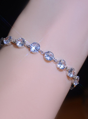 Luxury Shiny Silver Color Adjustable Crystal Zircon