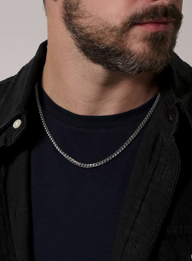 Franco Chain Necklace 3mm Thick Stainless Steel Necklace Men