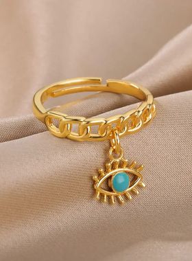 Evil Eye Rings For Women Stainless Steel Turkish Eye Ring