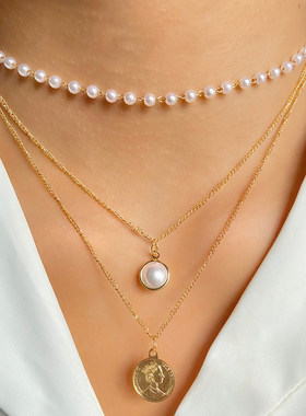2023 Vintage Pearl Choker Necklace For Women Fashion White