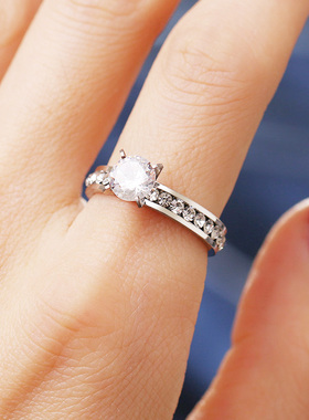 316L Stainless Steel Ring Crystal Rings For Women Circle CZ