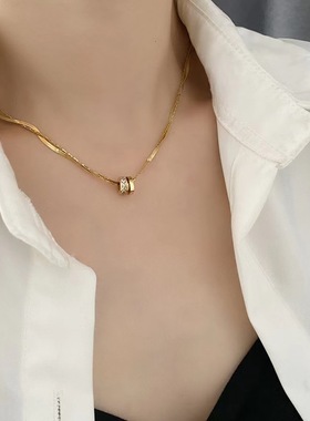 316L Stainless Steel Double Layer Zircon Necklace For Women