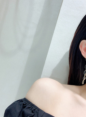 Retro Black Earrings South Korea Fashion Temperament Thin