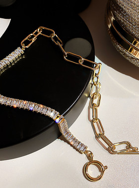 Luxury Zircon Crystal Choker Necklaces for Women Geometric