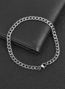 Men Simple Stainless Steel Curb Cuban Link Chain Bracelet