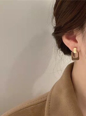 Autumn Winter New Brown Earrings Vintage Matte Drop