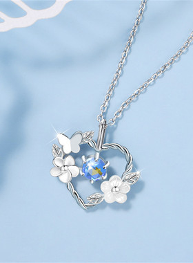 925 Sterling Silver Shell Flower Heart Charm Necklaces &