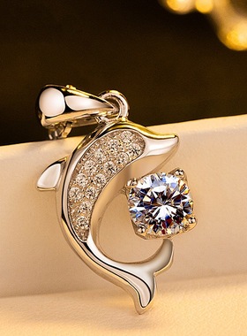 Real 925 Sterling Silver Jewelry Crystal Dolphin Charm Box