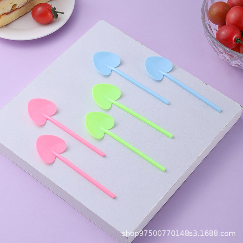 塑料一次性雪糕勺子单独包装冰淇淋圣代奶酪甜品勺混色心形布丁铲,淘宝优惠券,粉丝福利购,淘宝优惠卷