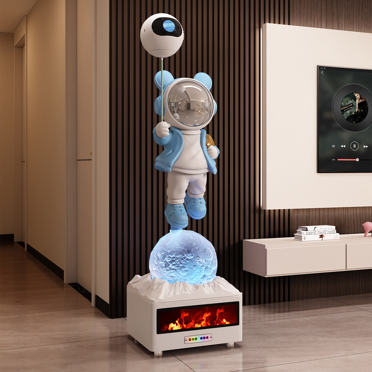 火焰壁炉K歌音箱太空人宇航员大摆件落地客厅沙发边电视柜旁乔迁,淘宝优惠券,粉丝福利购,淘宝优惠卷