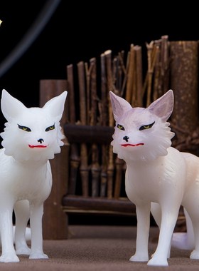 快速发货汉白玉小狐狸摆件九公子九姑娘P九尾狐狸灵狐真身小
