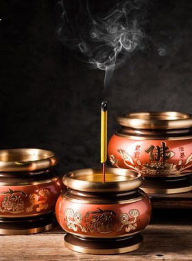 快速发货纯铜定制花纹铜香炉全铜款定做供佛香炉.财神烧香上