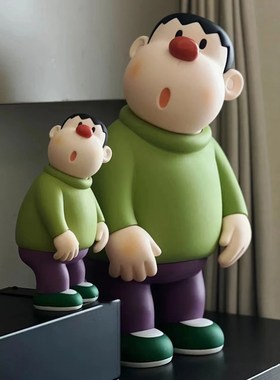 快速发货歪头胖虎手办卡通动漫潮玩摆件客厅玄关电视Y柜儿童房装