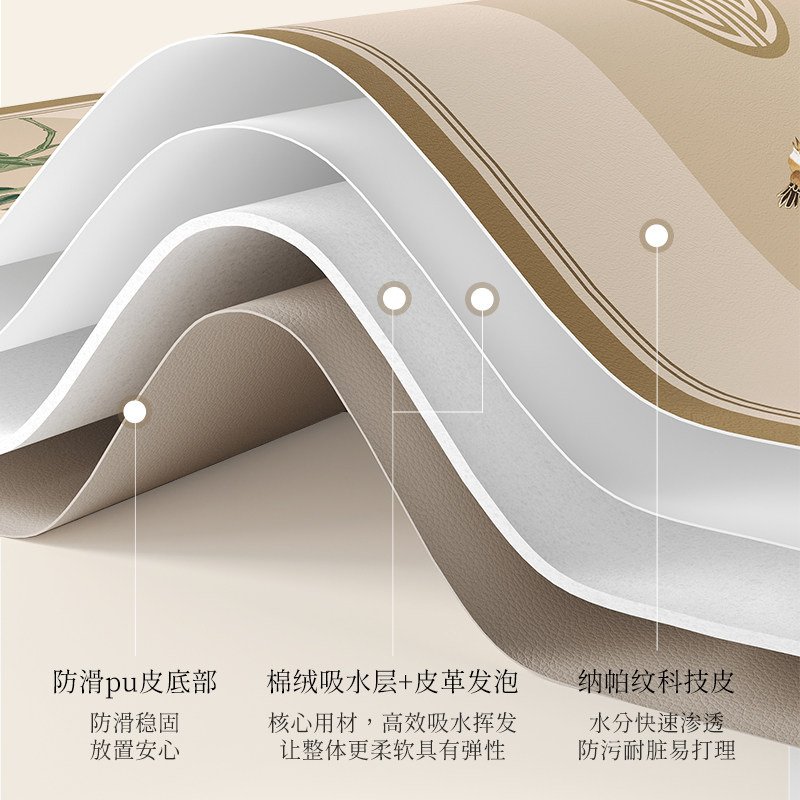 冉忆新中式禅意茶席专用茶垫桌旗防水茶道垫子桌旗茶台吸水茶杯垫,淘宝优惠券,粉丝福利购,淘宝优惠卷