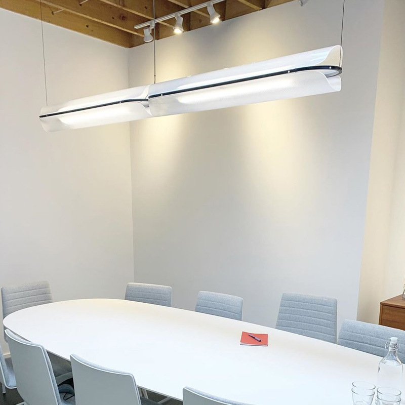 后现代简约餐厅透明亚克力长条餐厅吧台灯办公室LED艺术个性吊灯