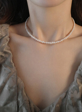 珍珠锁骨链女2025年新款时尚气质轻奢项链简约个性百搭感颈链